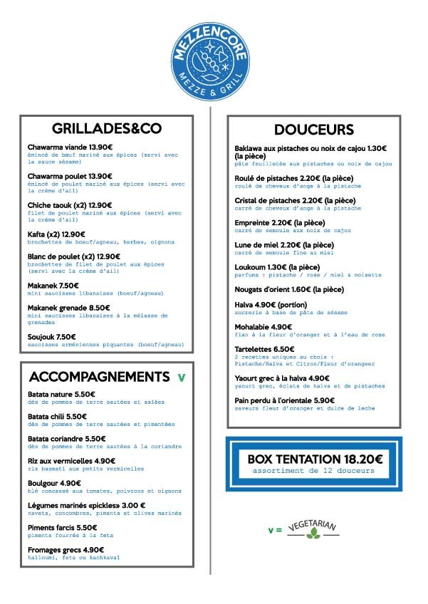 Mezzencore menu 4