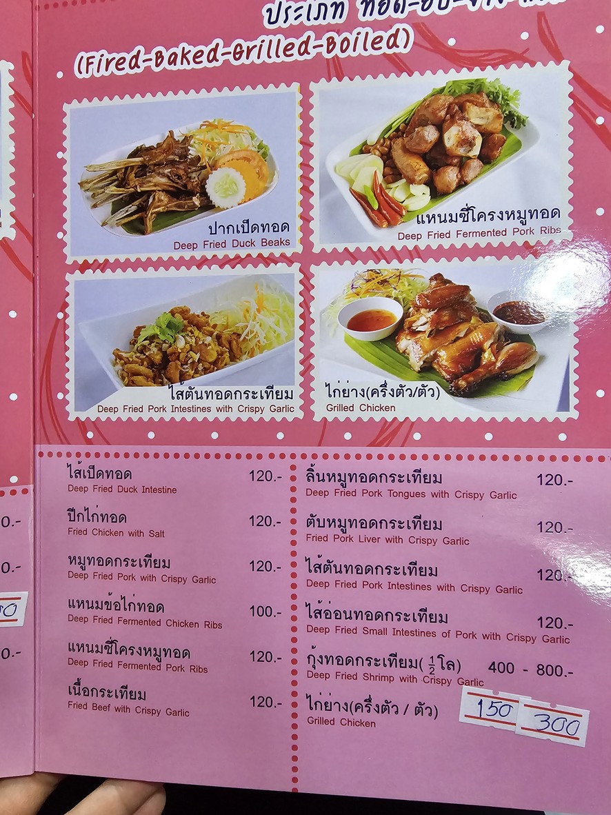 ร้านนายเรืองลาบเป็ด ถนนอินทราภรณ์ menu 1