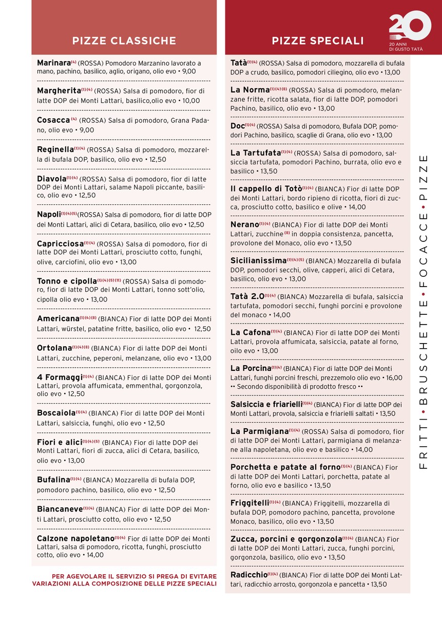 Tatà Pizzeria Griglieria - Pizzeria a Roma menu 2