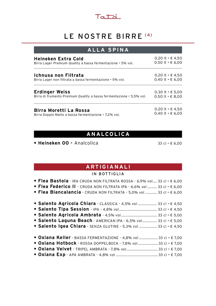 Tatà Pizzeria Griglieria - Pizzeria a Roma menu 5