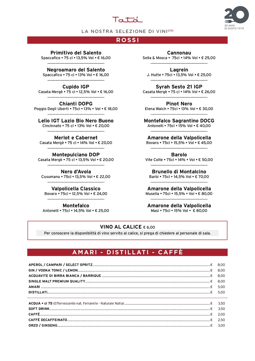 Tatà Pizzeria Griglieria - Pizzeria a Roma menu 7