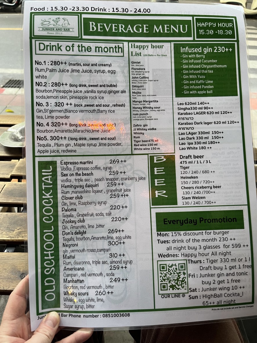 Junker And Bar menu 2
