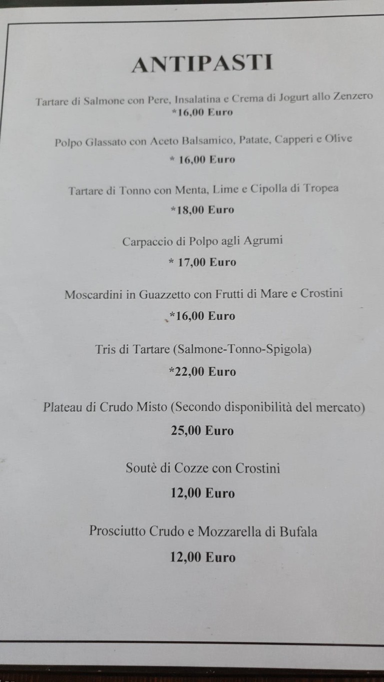 Voice Restaurant menu 1