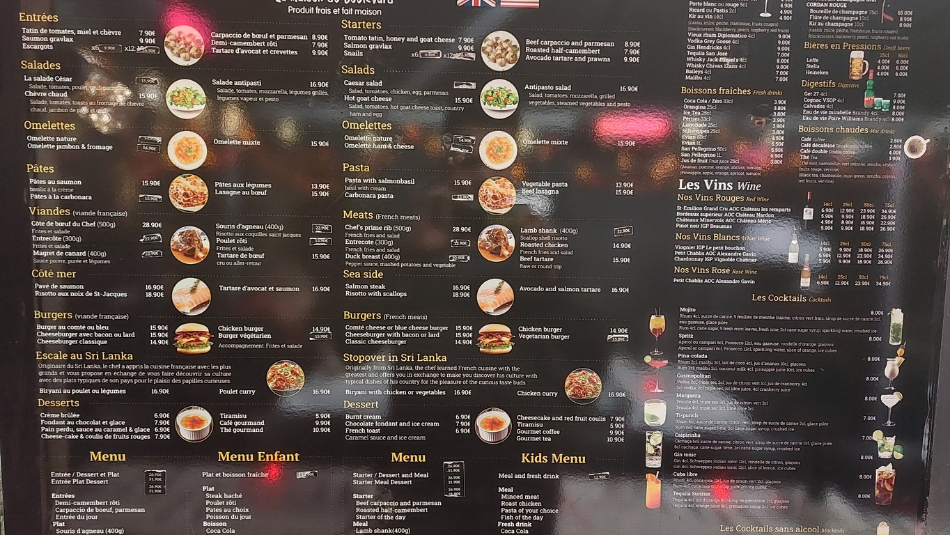 La Maison du Boulevard menu 1