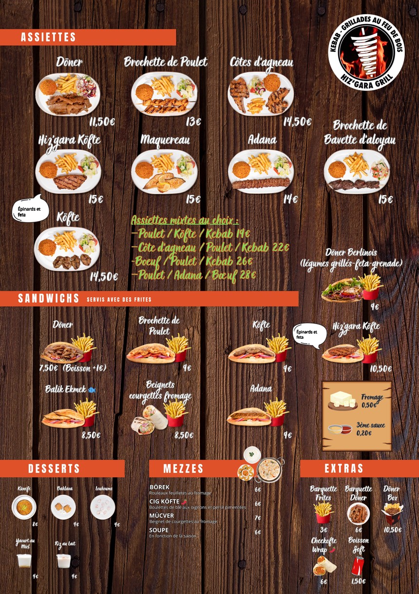 HIZ’GARA | Kebab & Grill menu 1