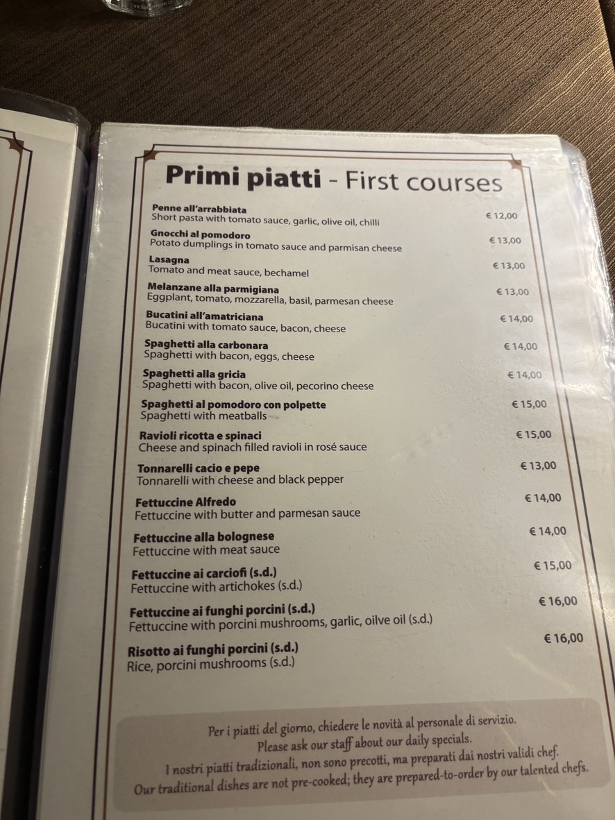 Il Barroccio Roma menu 2