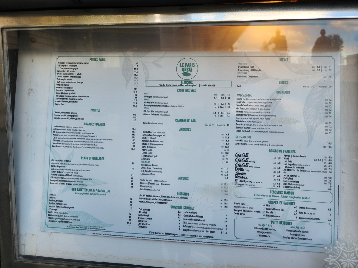 Café d’Orsay menu 2