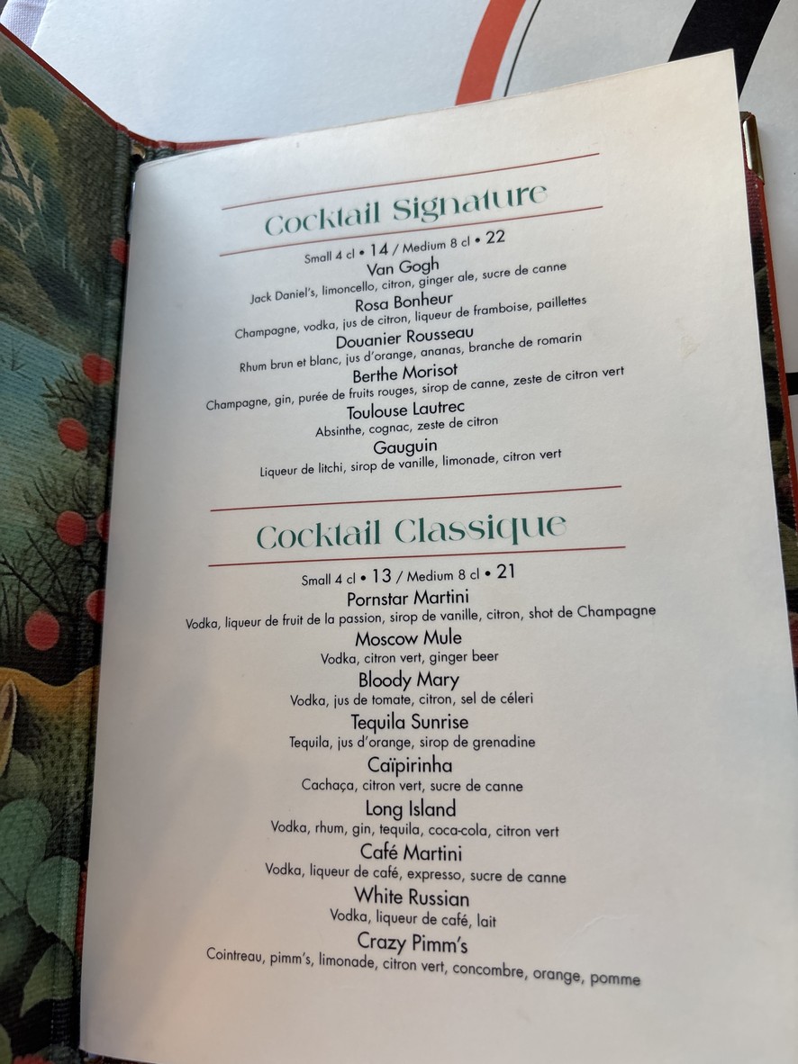 Café d’Orsay menu 3