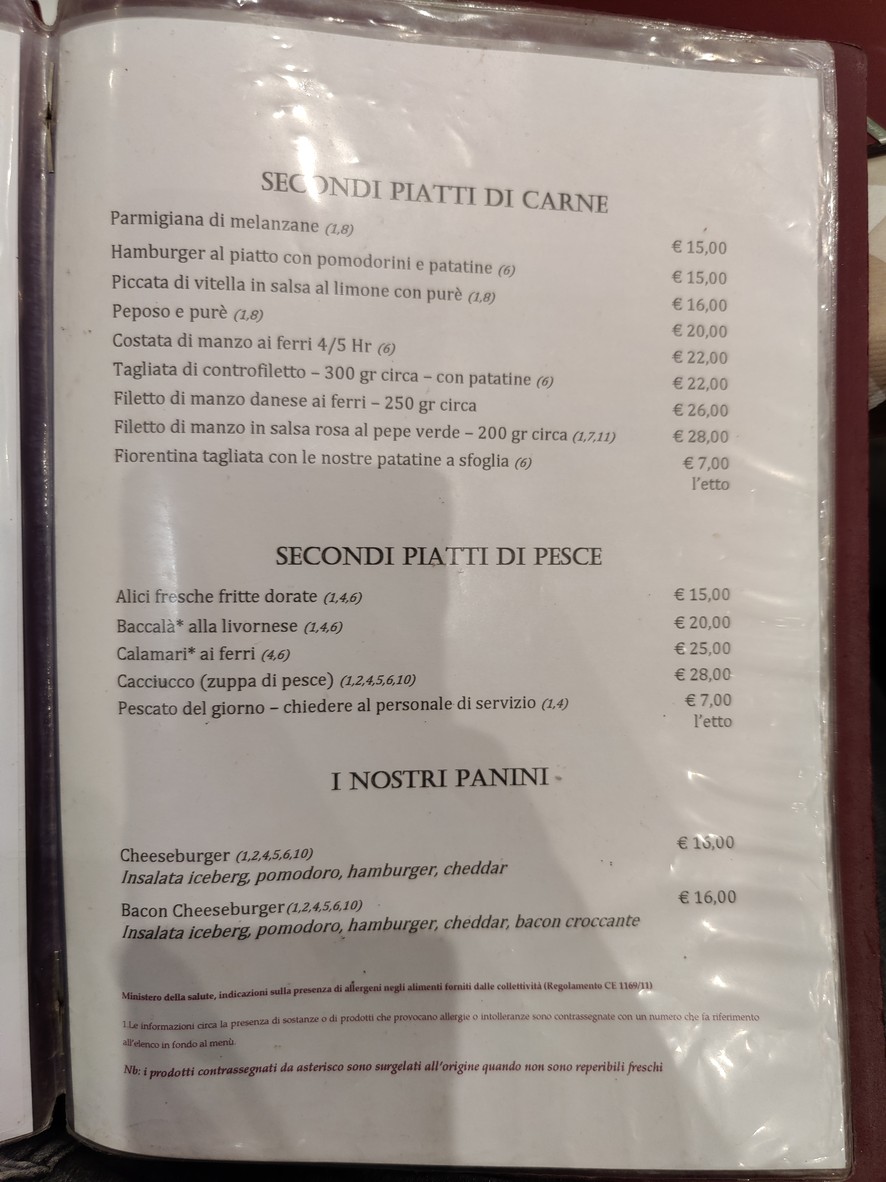Ristorante La Mora Specialità Toscane & Pizzeria menu 4