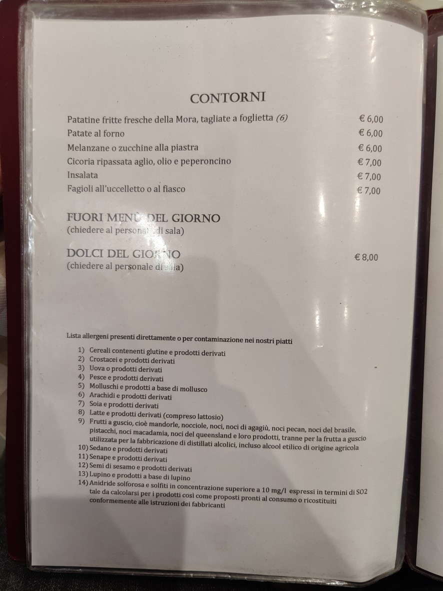 Ristorante La Mora Specialità Toscane & Pizzeria menu 5