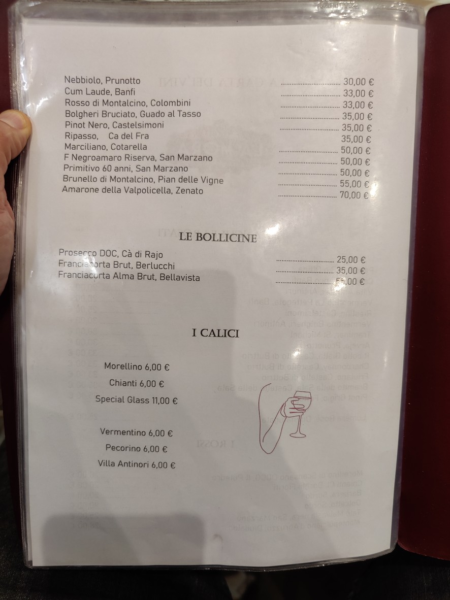 Ristorante La Mora Specialità Toscane & Pizzeria menu 8
