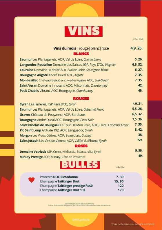 TiTi Palacio menu 2
