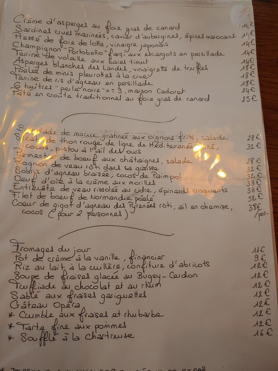 Le Repaire de Cartouche menu 2