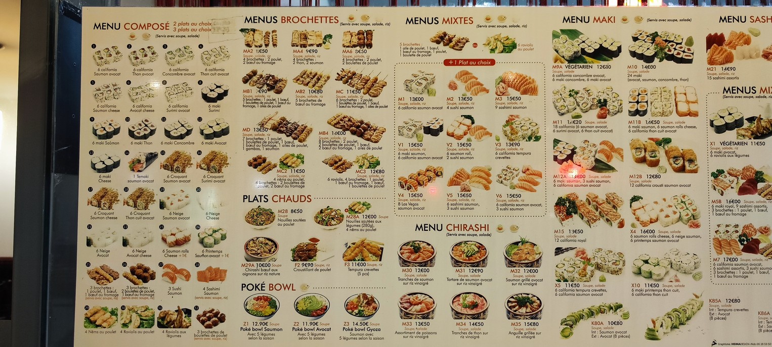Sushi Yao menu 1