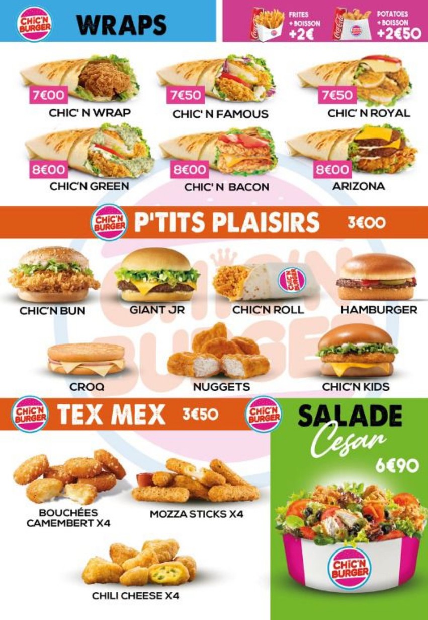 Chic'N Burger menu 3