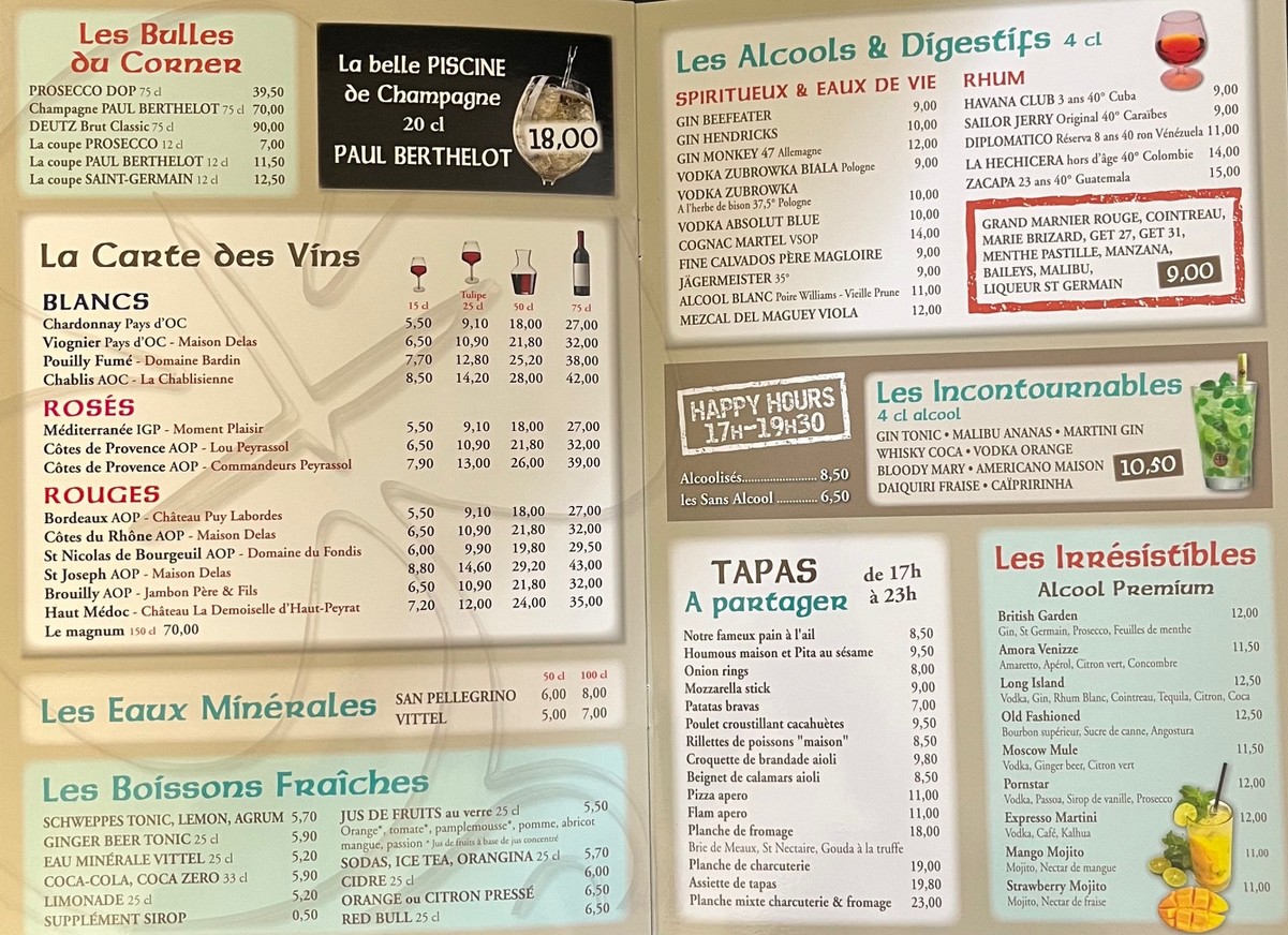Irish pub menu 2