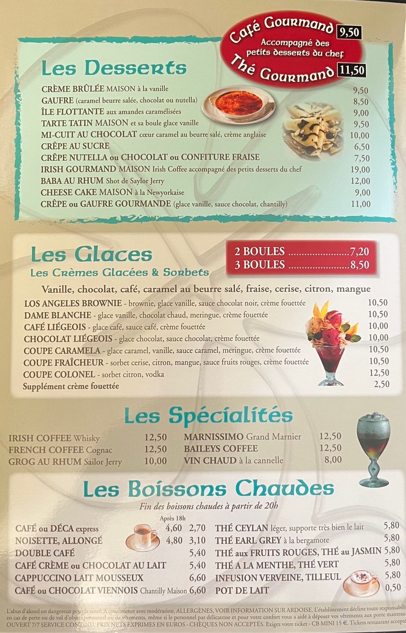 Irish pub menu 4