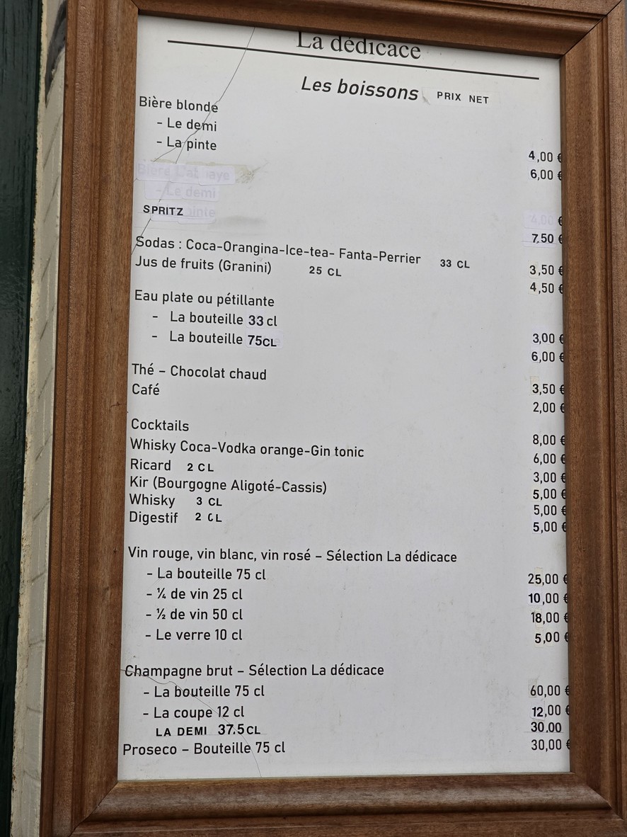 Restaurant La dédicace avec terrasse menu 2