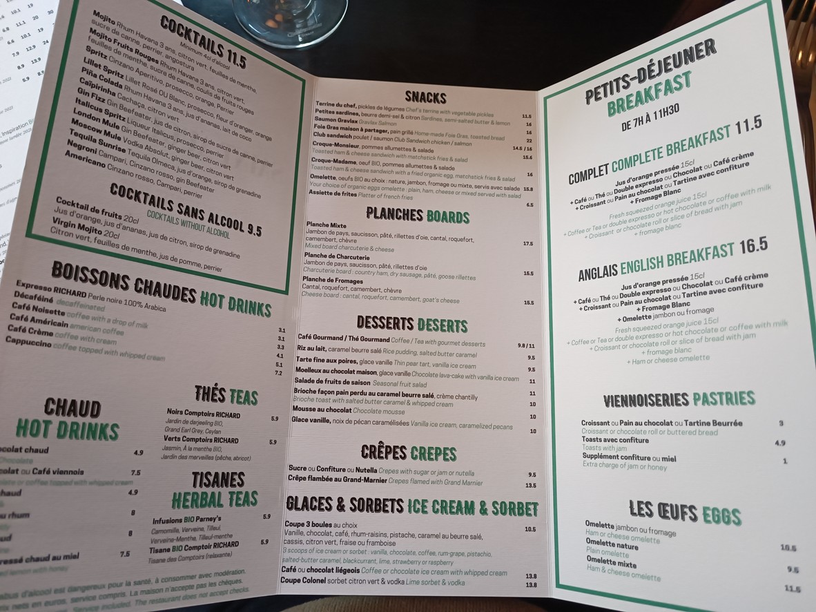 Le Saint Augustin menu 2