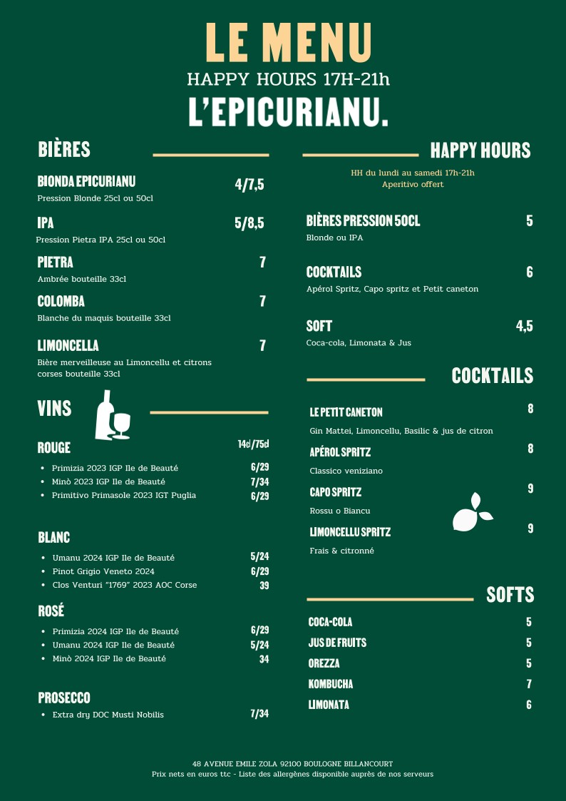 L'Epicurianu Trattoria menu 2