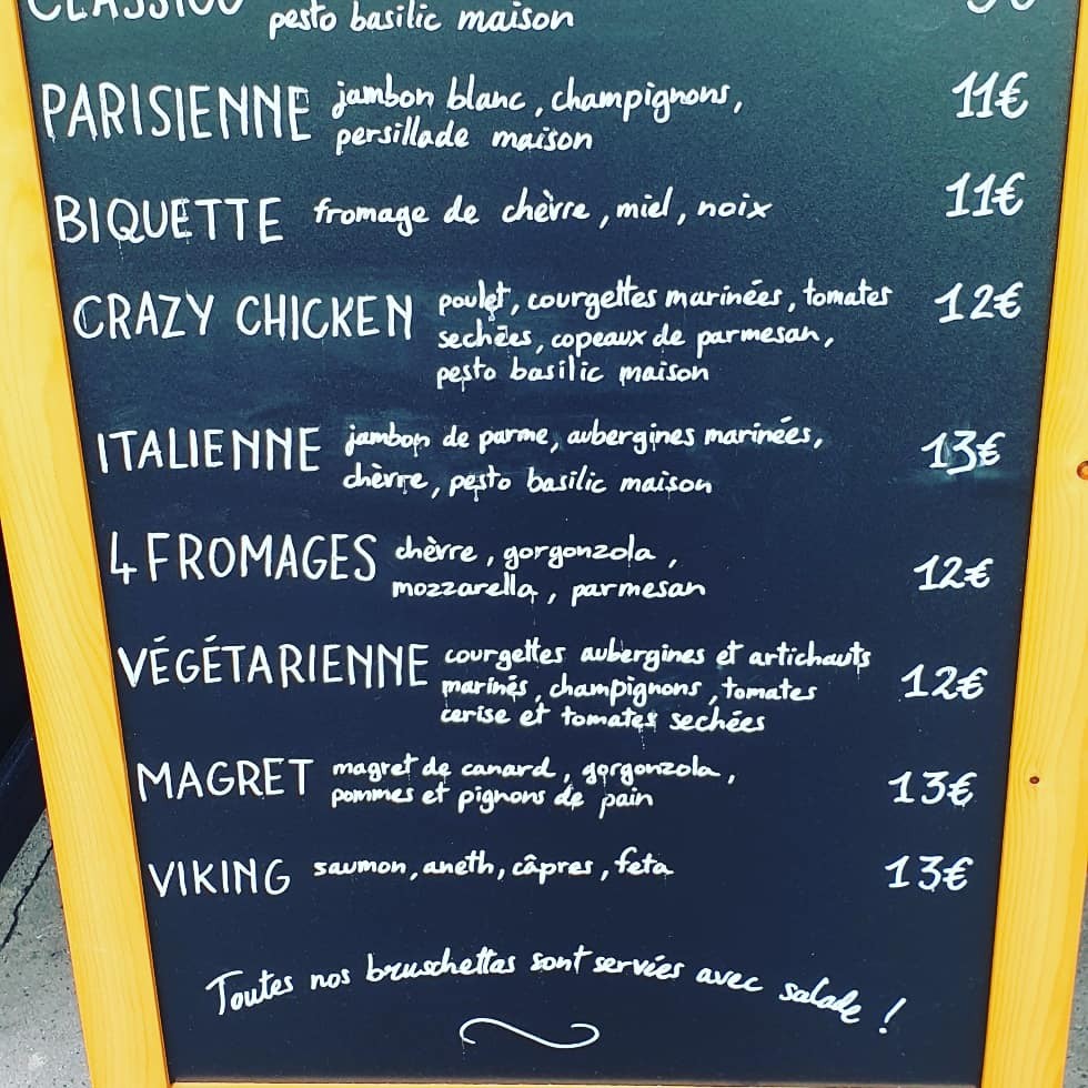 Les Imposteurs menu 1