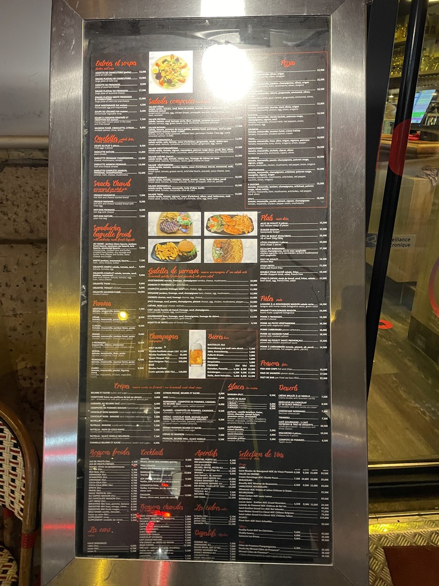 Café du Musée menu 1