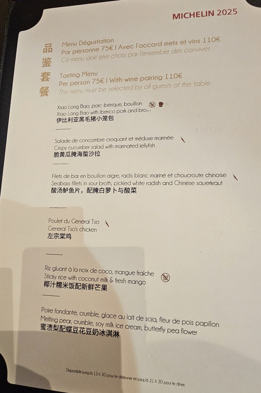 Madame FAN menu 3