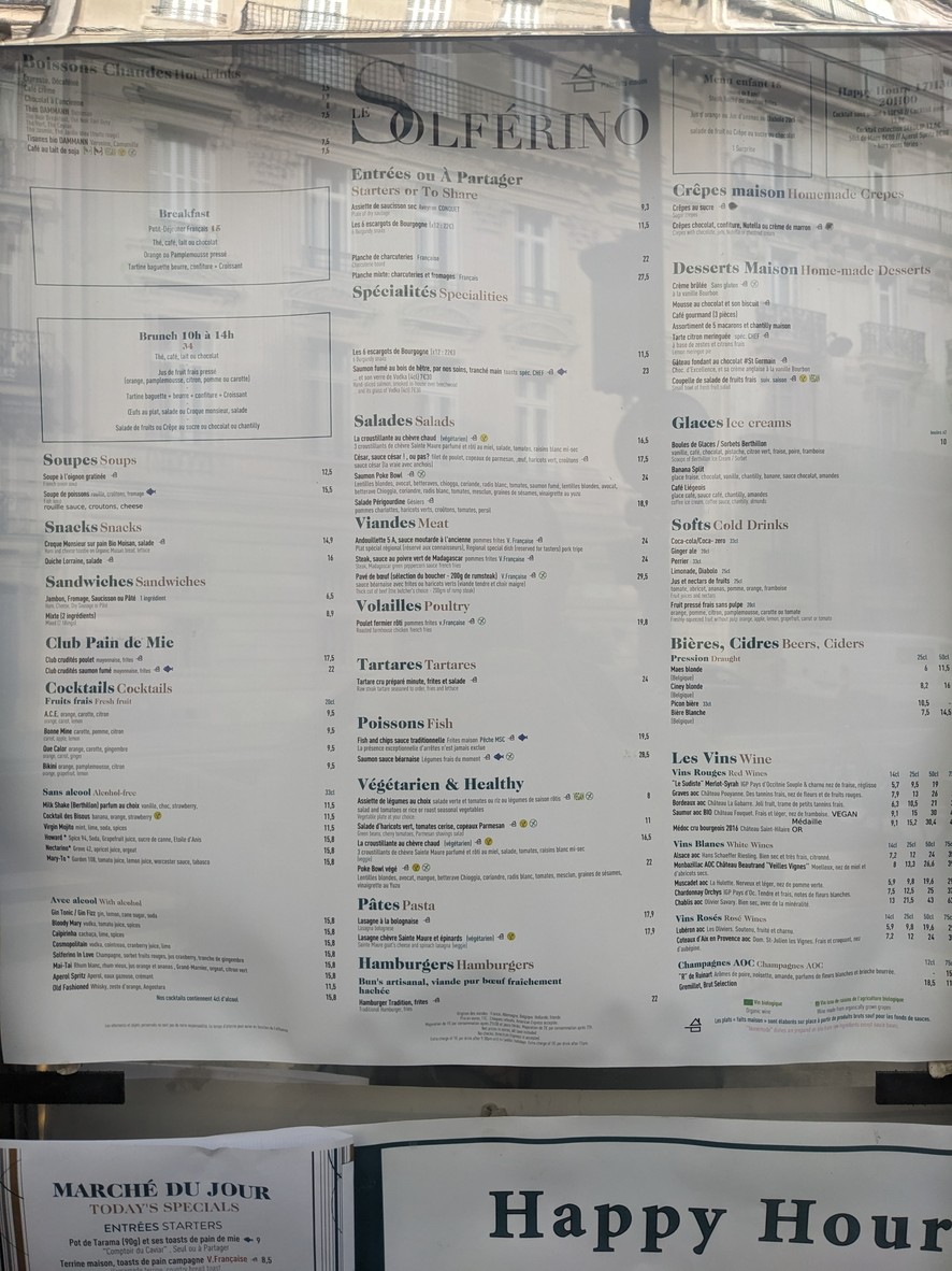 Le Solférino menu 2