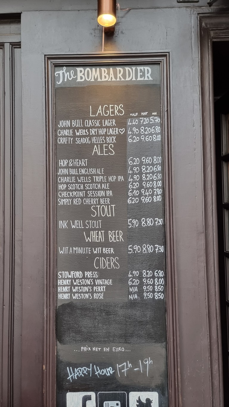 The Bombardier menu 2