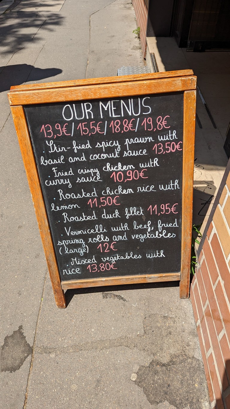 Le Chinois de Bercy menu 1