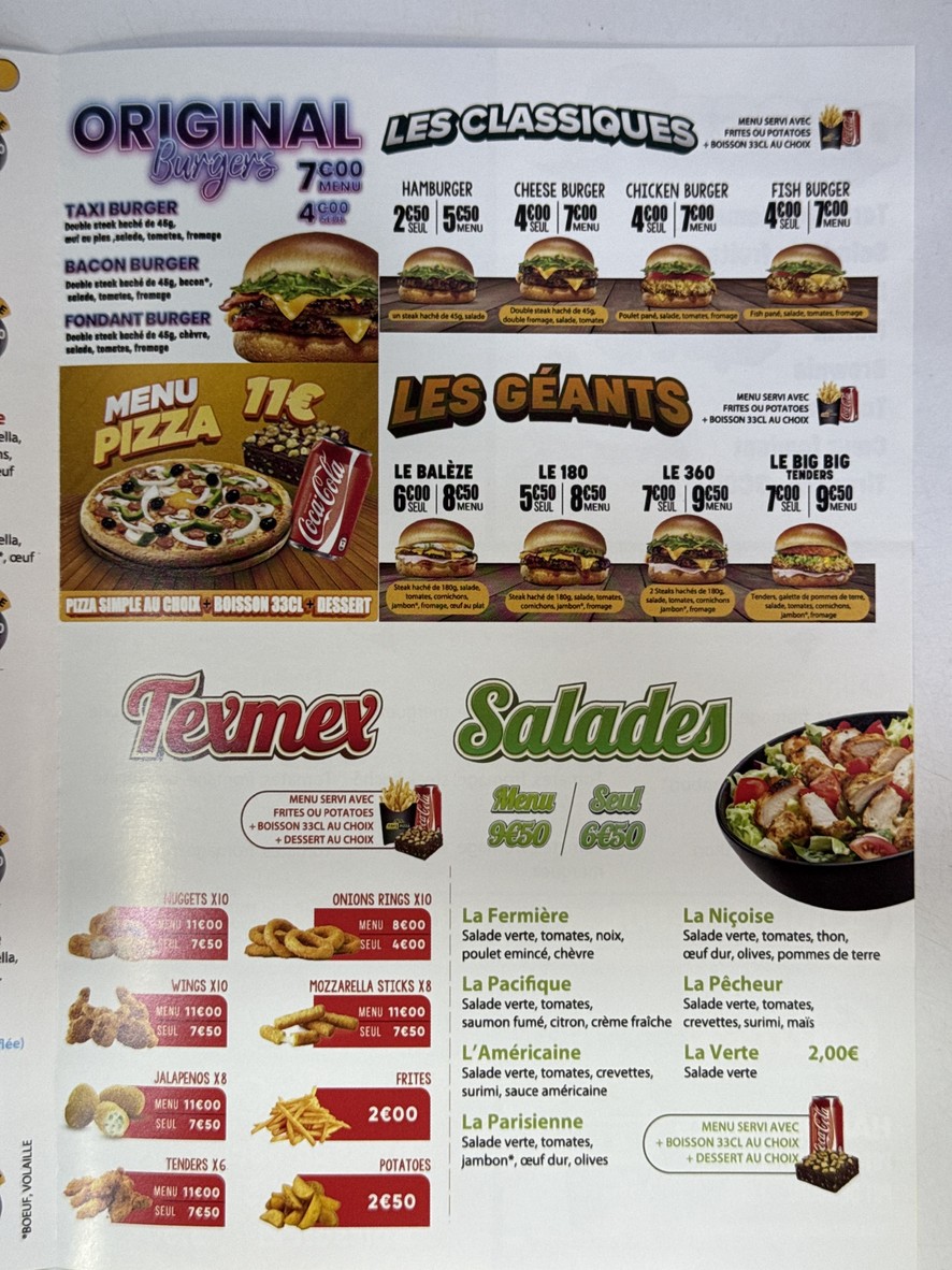 出租车披萨 menu 3