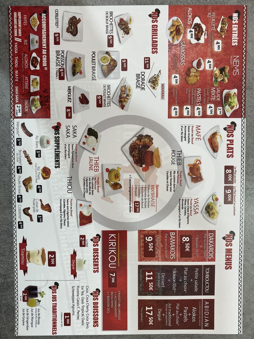 TOMBOUCTOU menu 1