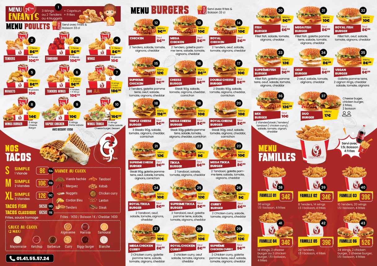 GRAND PARIS RAPIDE FOOD menu 1