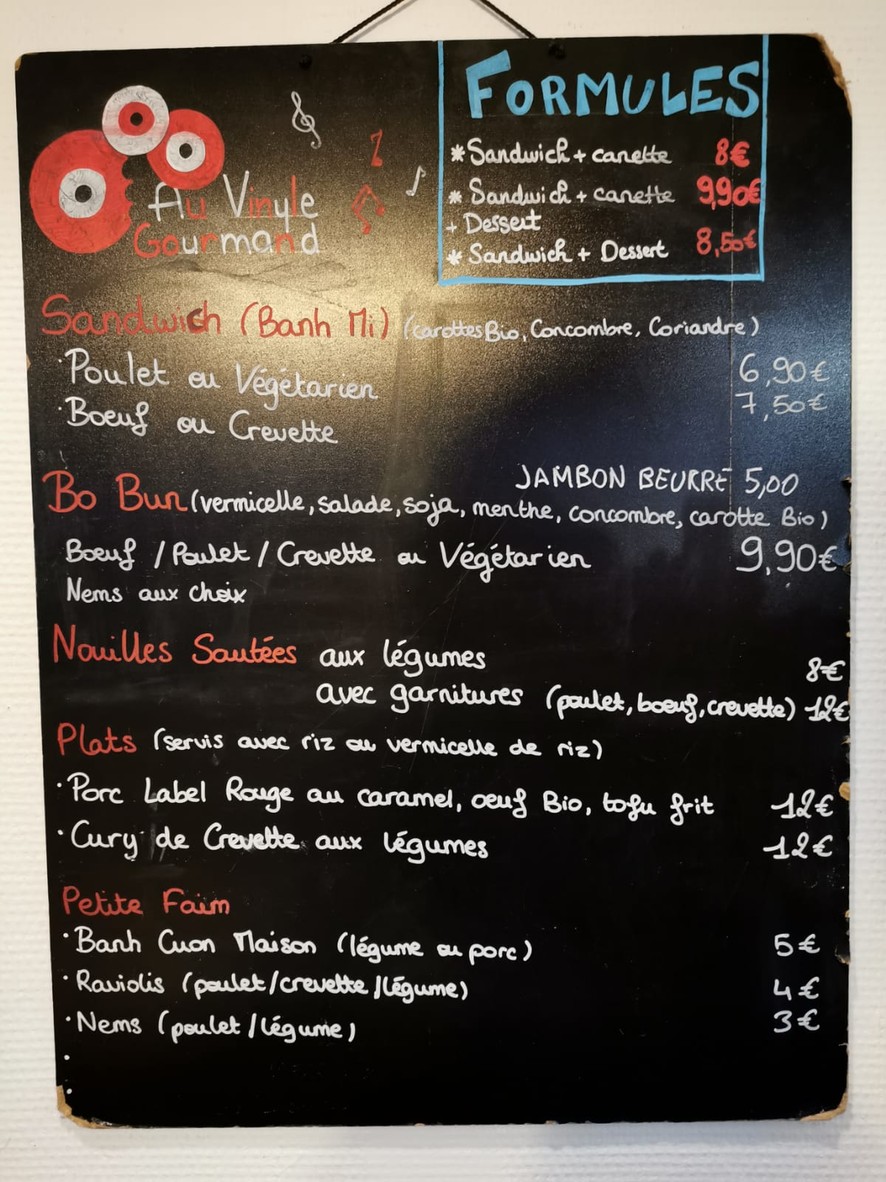 Au Vinyle Gourmand menu 1