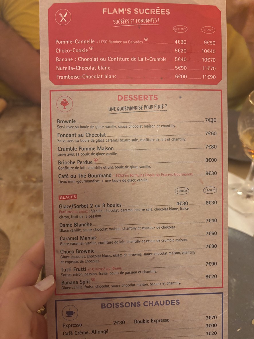 Flam's menu 3