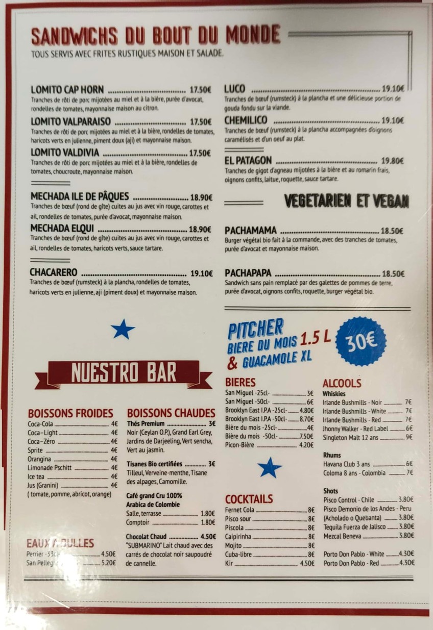 Amor Y Pan menu 2
