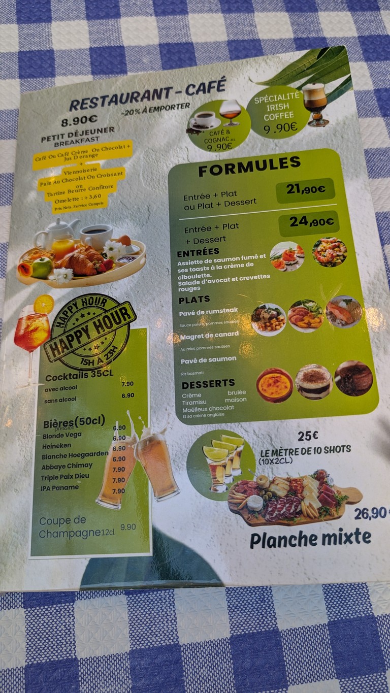L'Avant Gare - restaurant Gare de l'Est menu 1