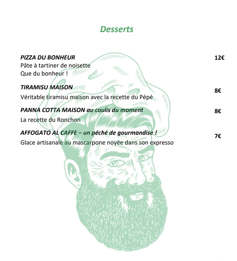 Pépé Ronchon - Pizzeria Napolitaine Paris 9 menu 5