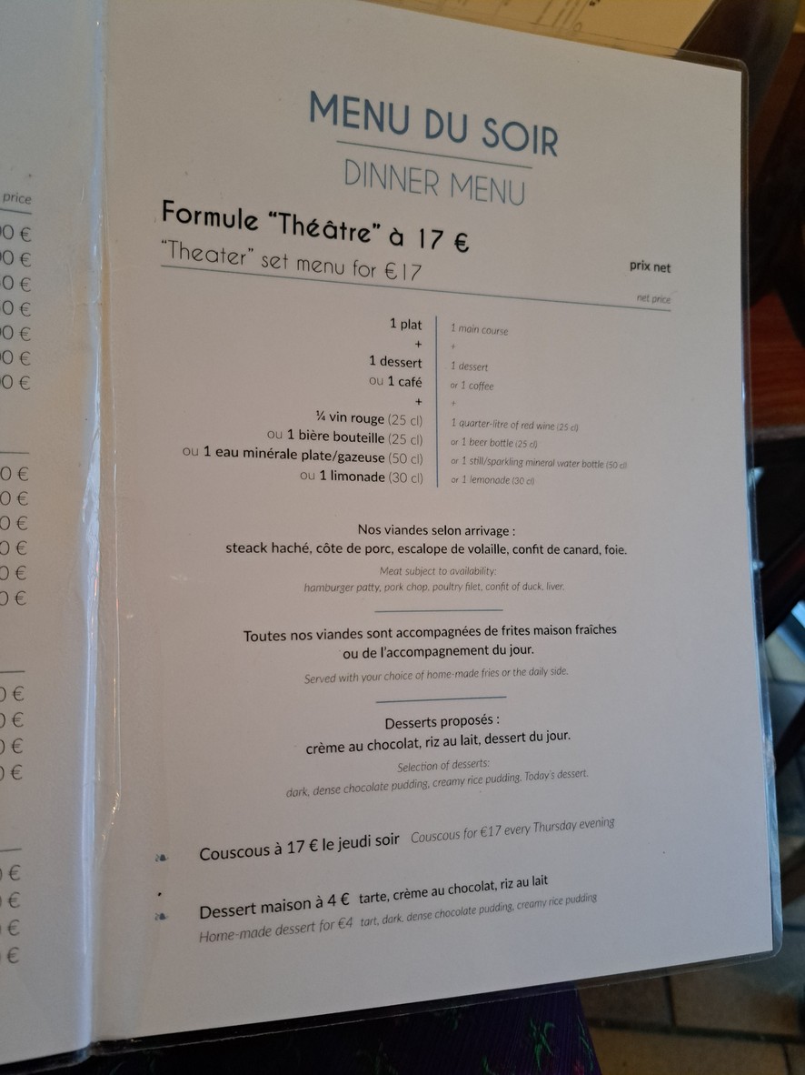 L'Ecrin menu 2