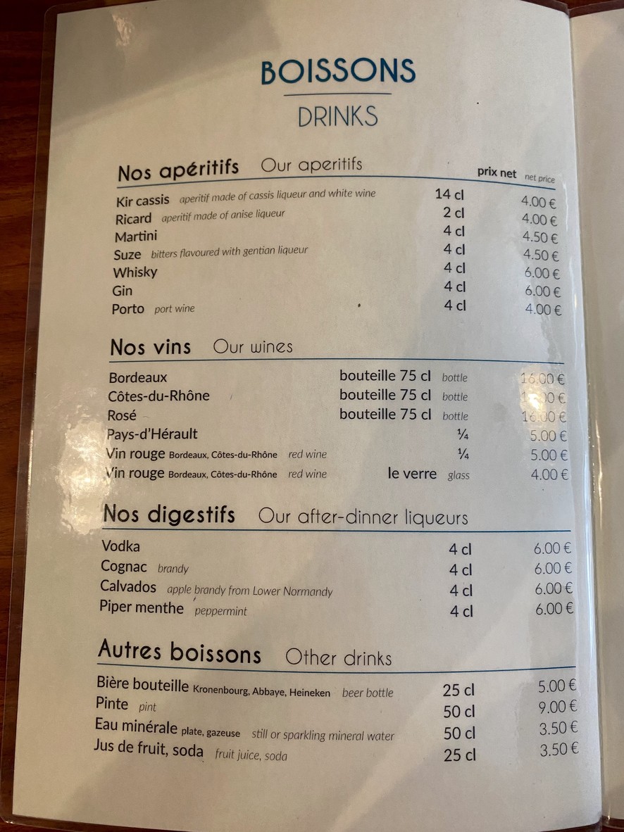 L'Ecrin menu 3