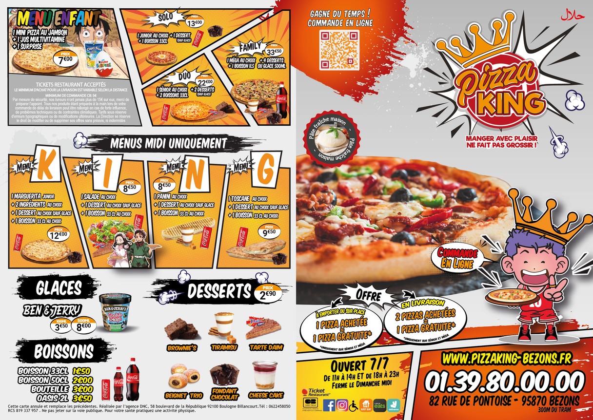 Pizza King menu 1