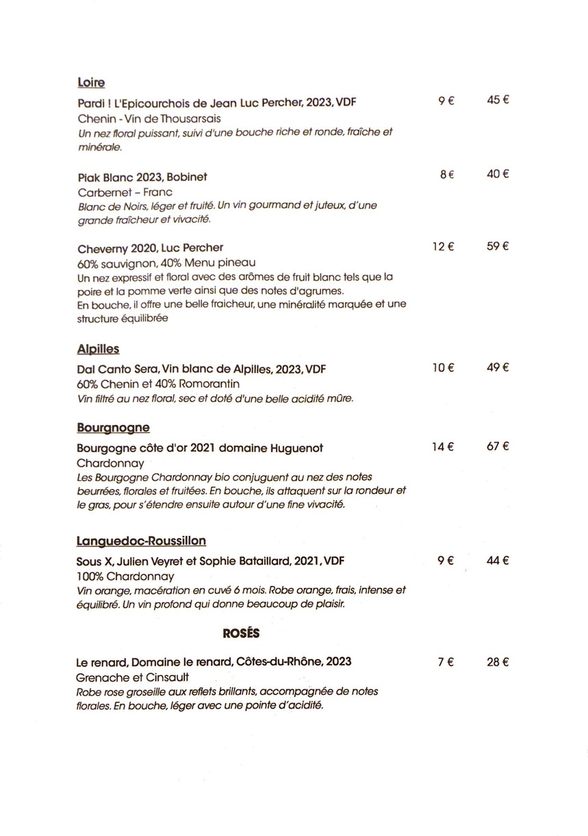 42 Degrés menu 3