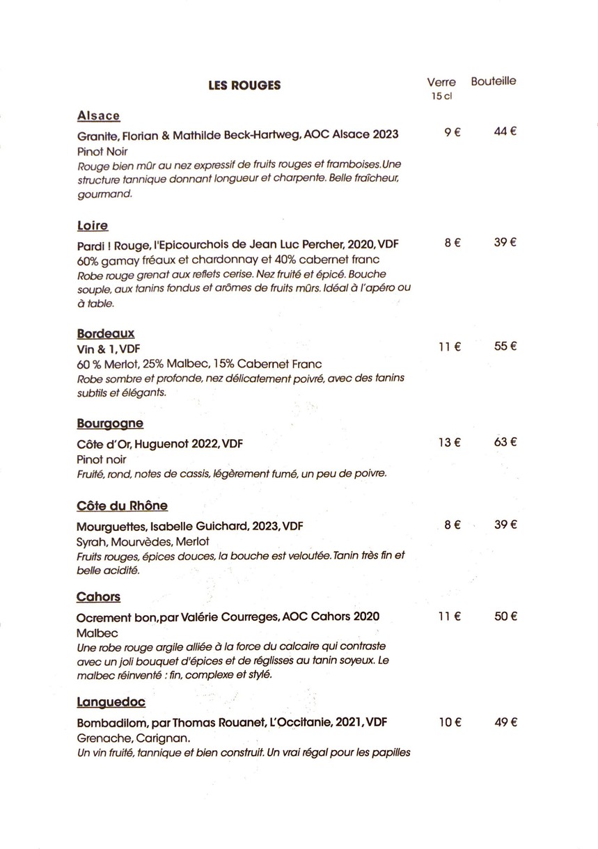42 Degrés menu 4