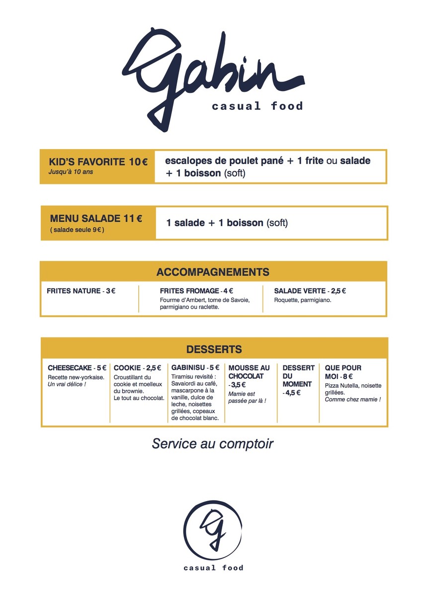 Gabin - Restaurante italiano en Asnières-sur-Seine menu 2