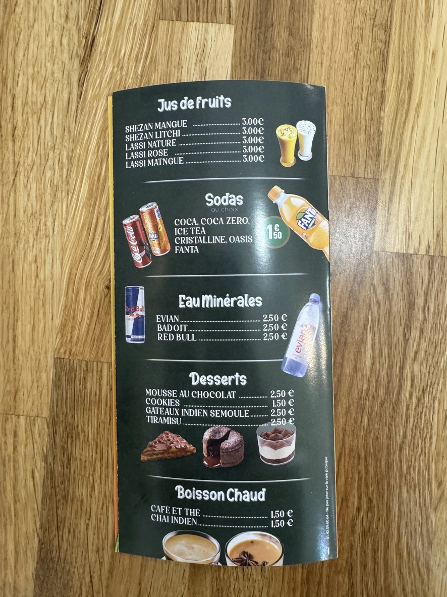 Curry House Le Bourget menu 3