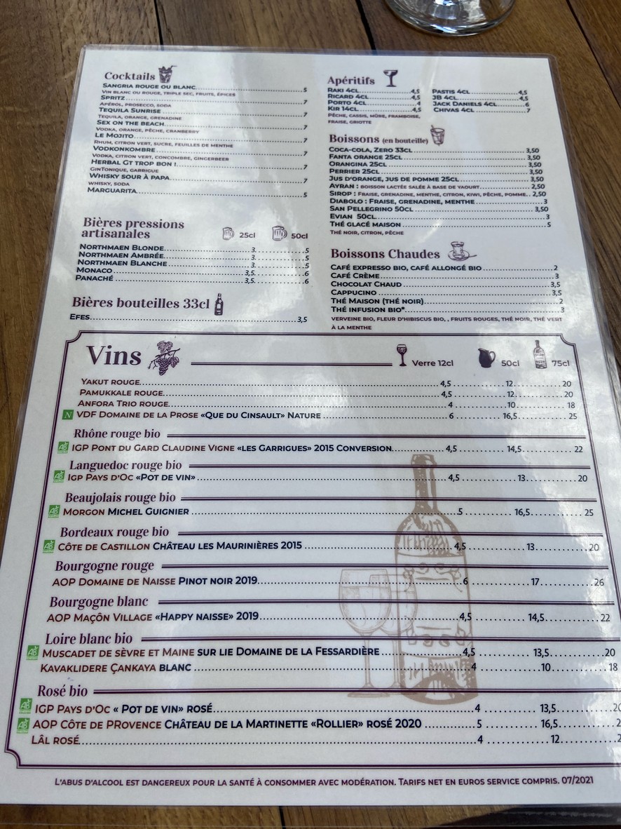 Le babylone menu 2