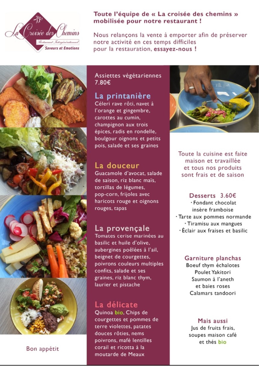 La Croisée des Chemins menu 2