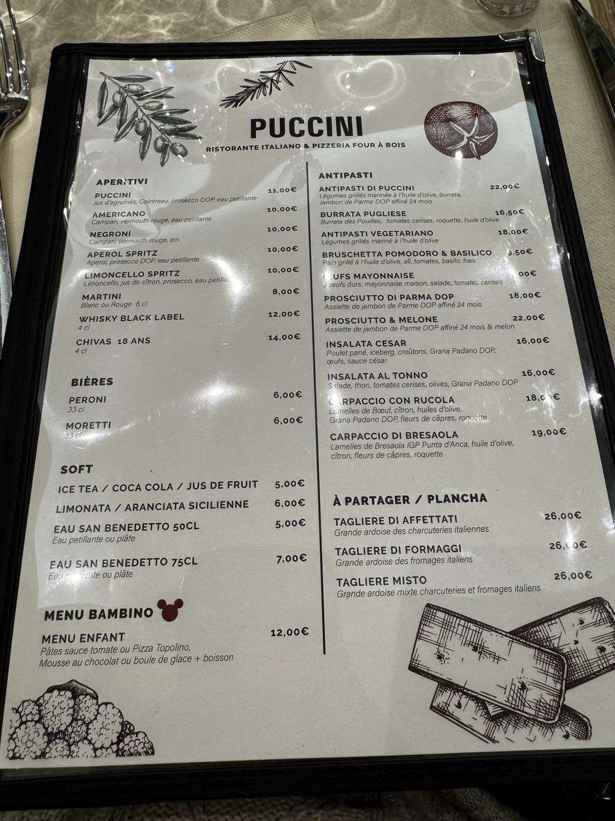 Puccini menu 1
