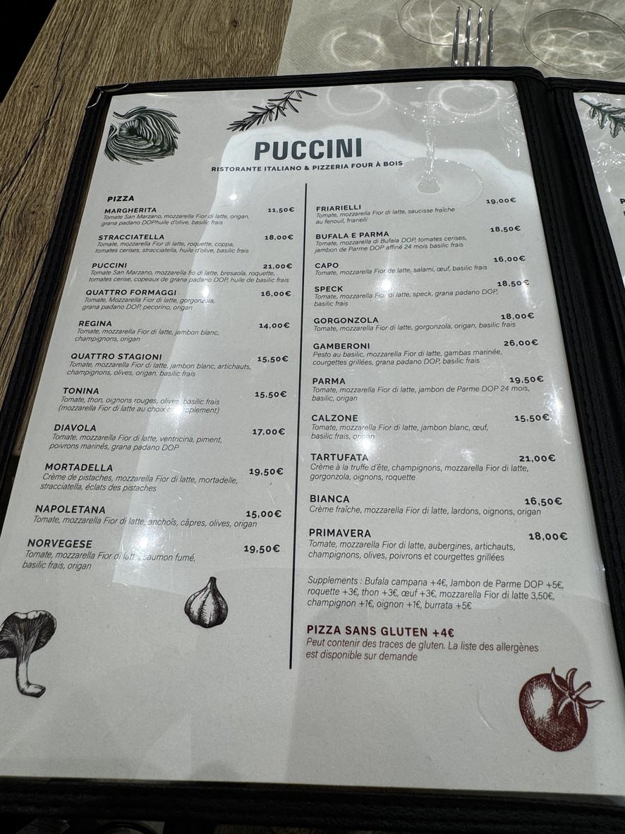 Puccini menu 2