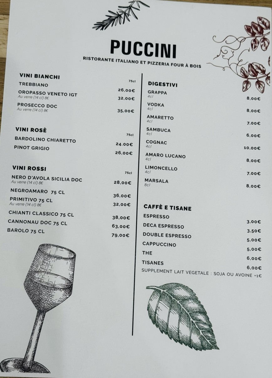 Puccini menu 4